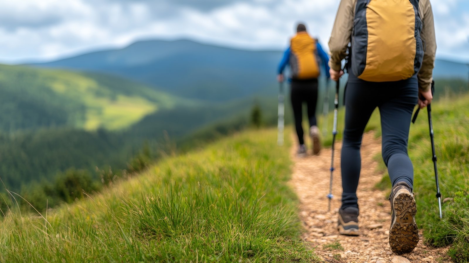 Deux randonneurs sur un sentier